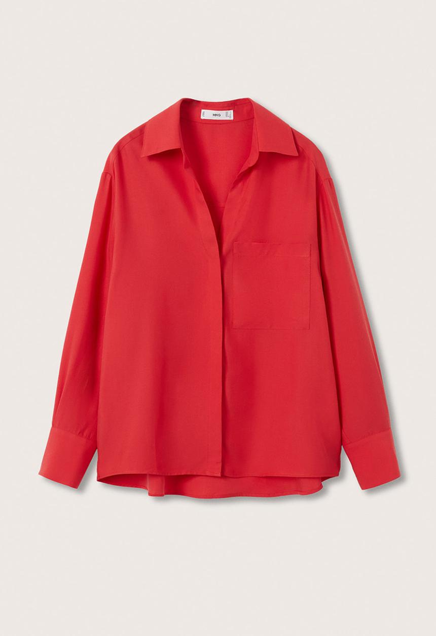 MANGO - Shirt limone - red
