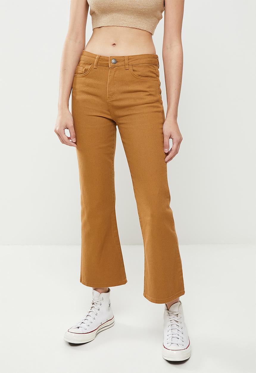 Koton - Medium rise slim fit flare trousers - camel