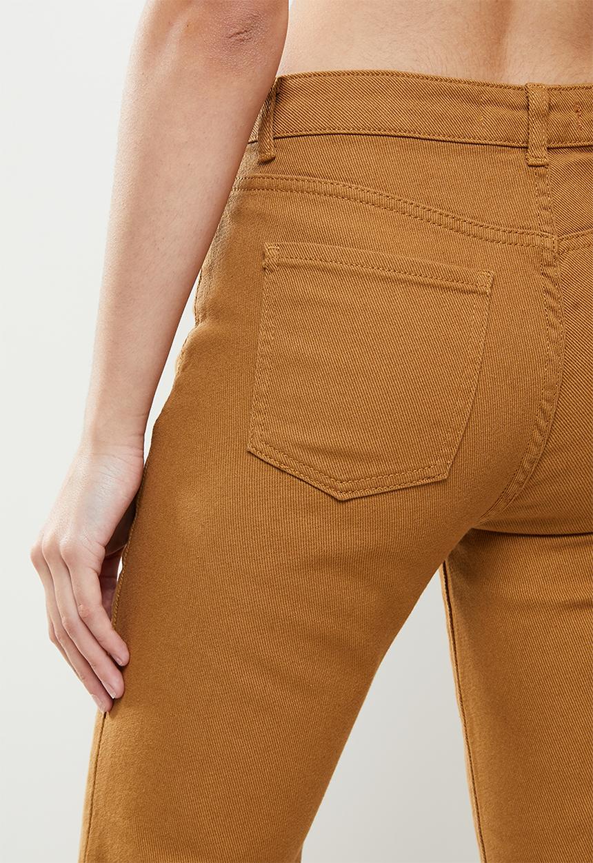Koton - Medium rise slim fit flare trousers - camel