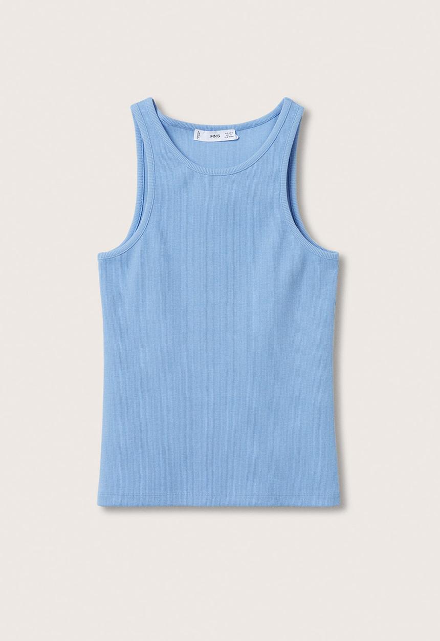 MANGO - Top plaja - light pastel blue