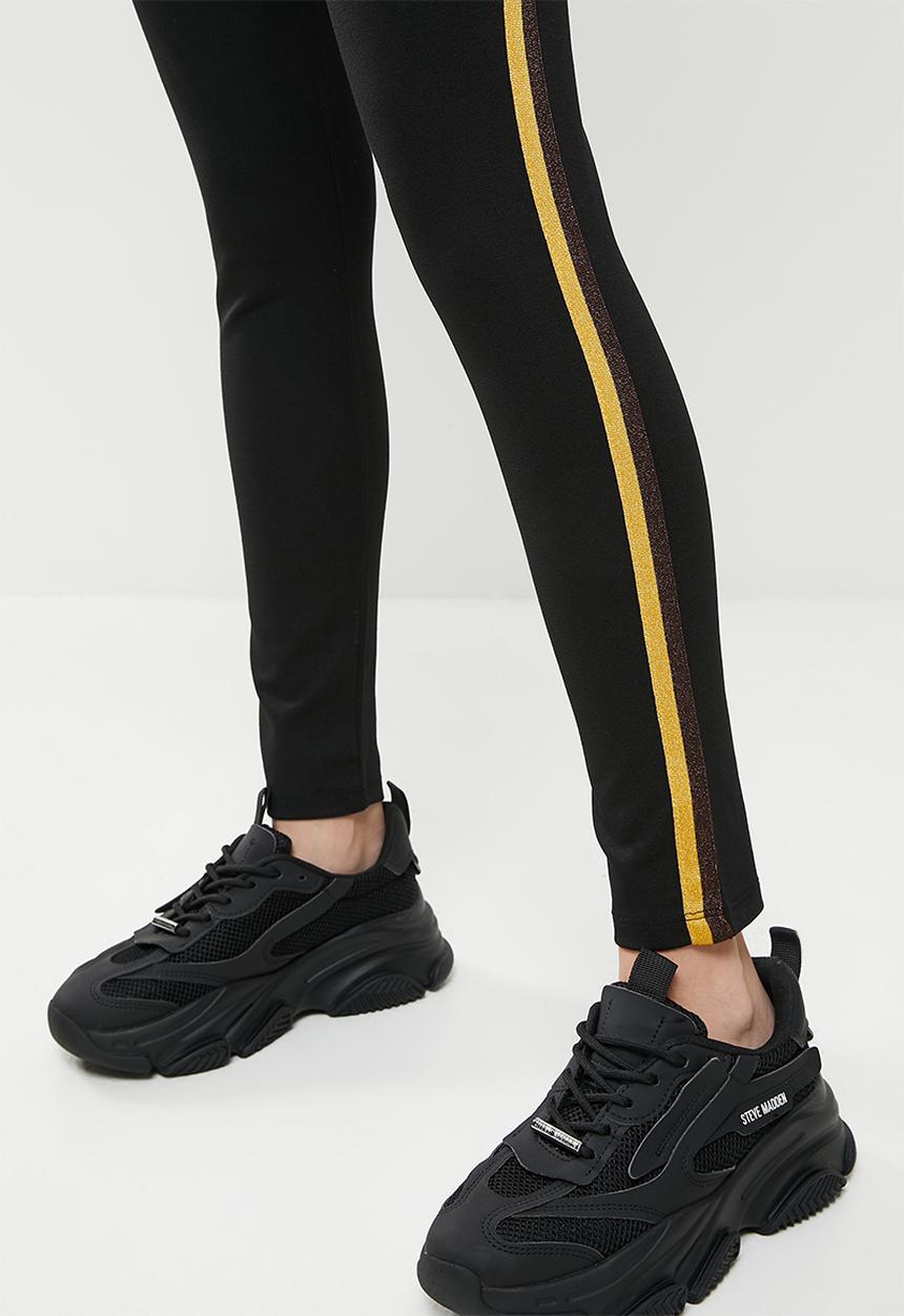 Koton - Medium rise striped leggings - black