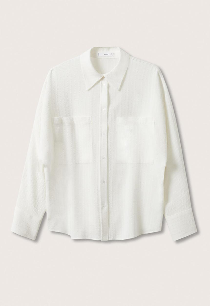 MANGO - Shirt mayo - off white 