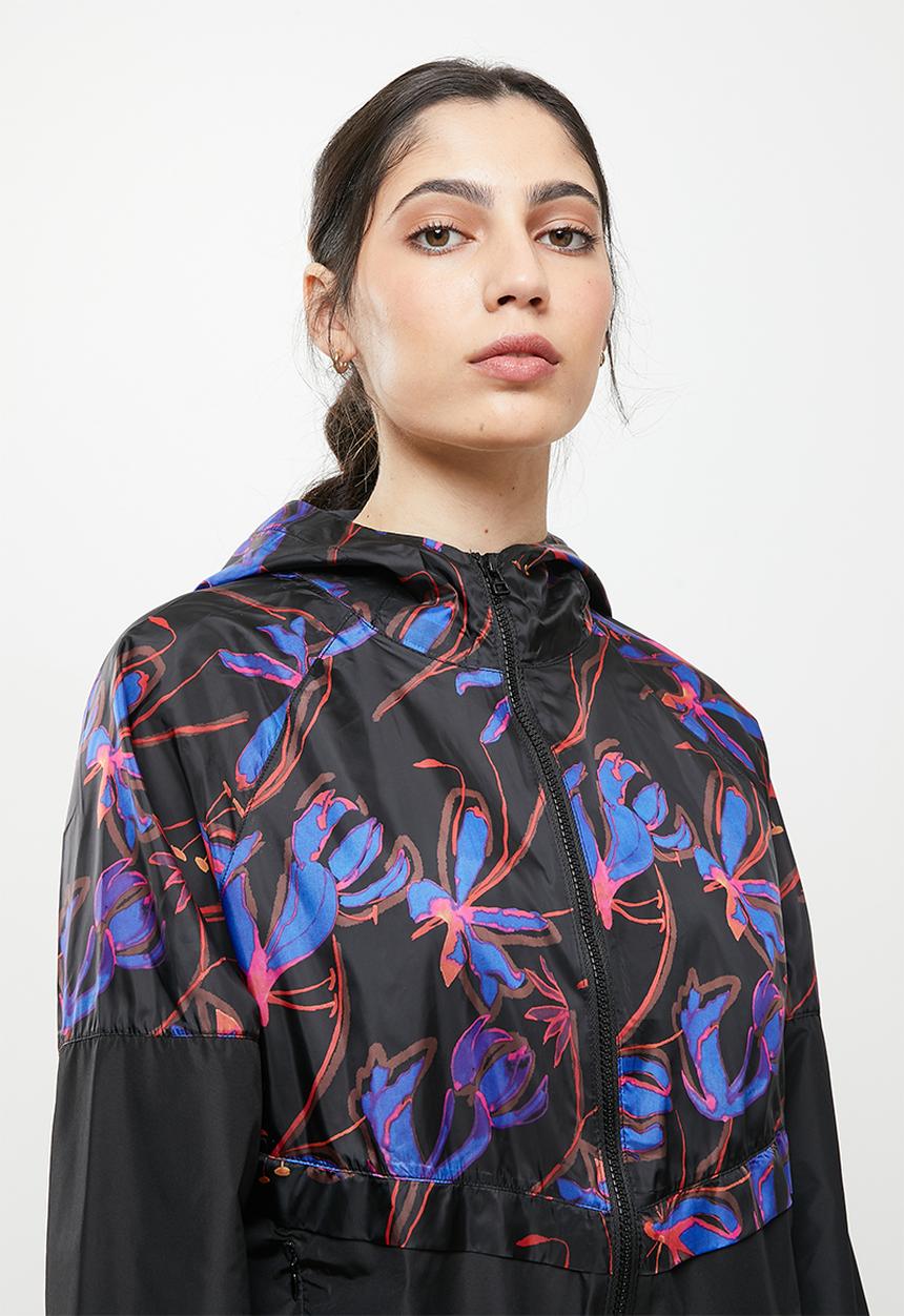 Koton - Hooded flower printed jacket - black 