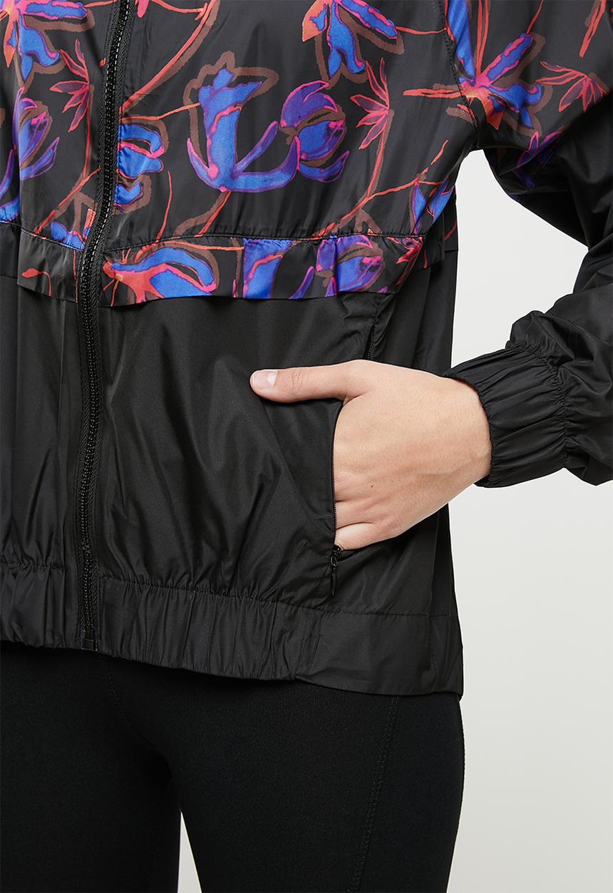 Koton - Hooded flower printed jacket - black 