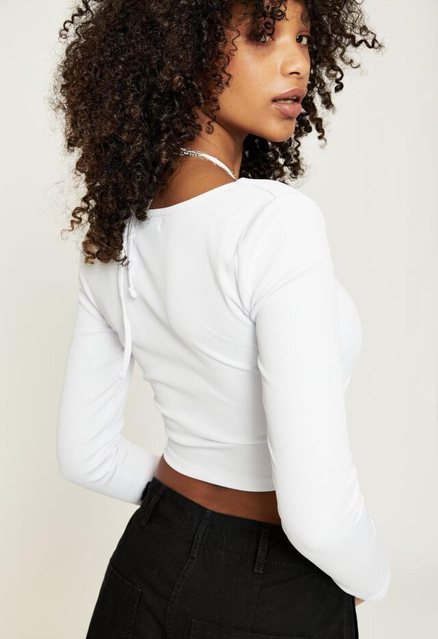 Supré  - Chantel tie front halter top - white