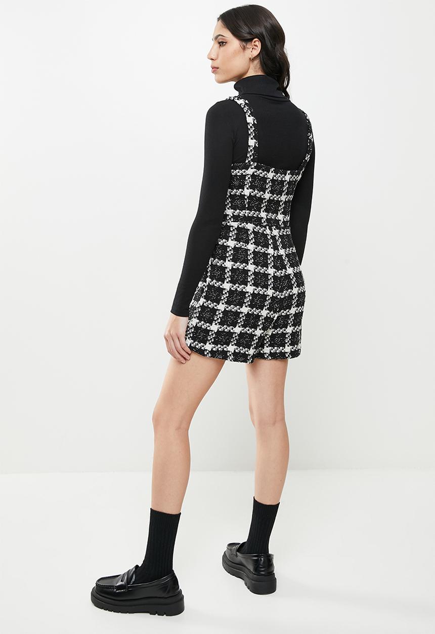 Koton - Sleeveless check jumpsuit  - black & white