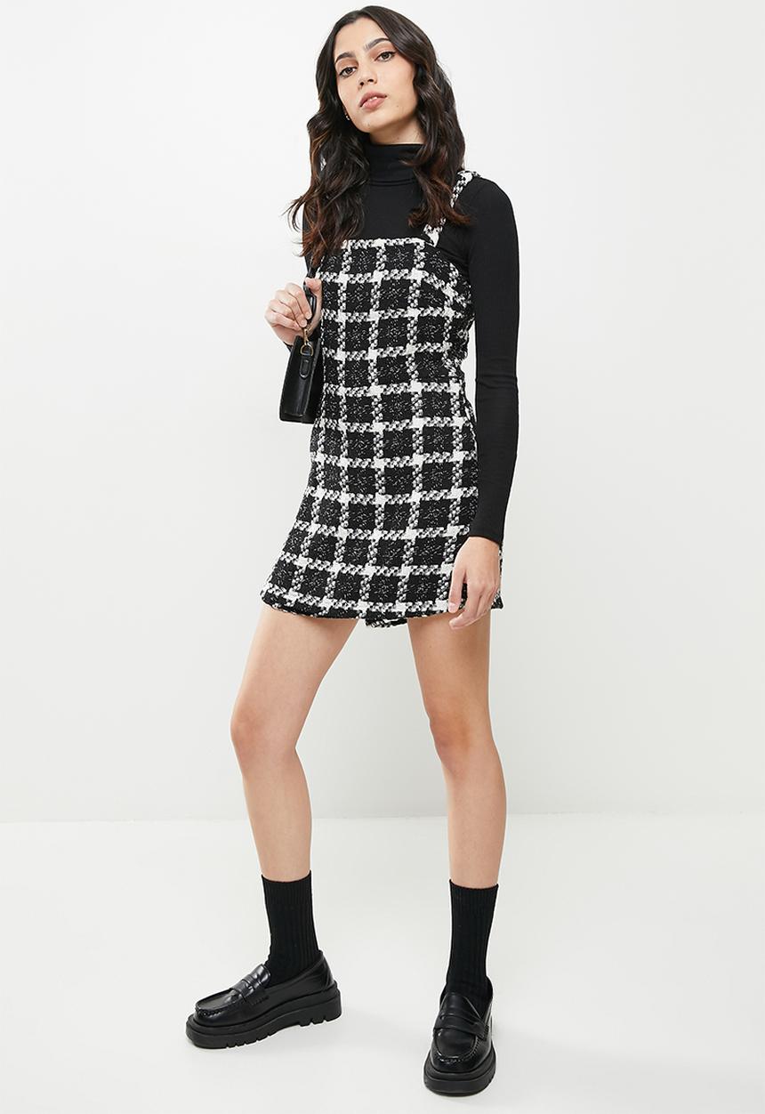 Koton - Sleeveless check jumpsuit  - black & white