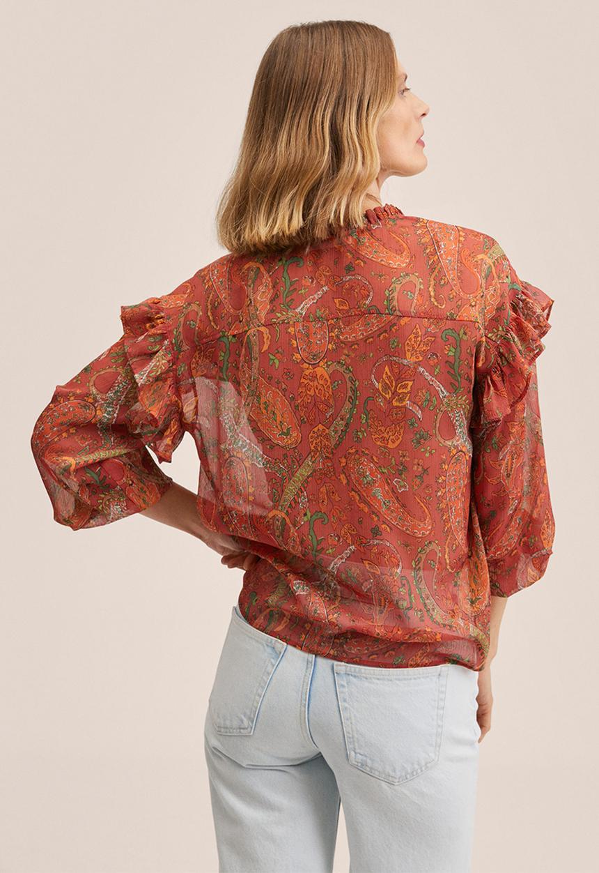 MANGO - Blouse bruna - red