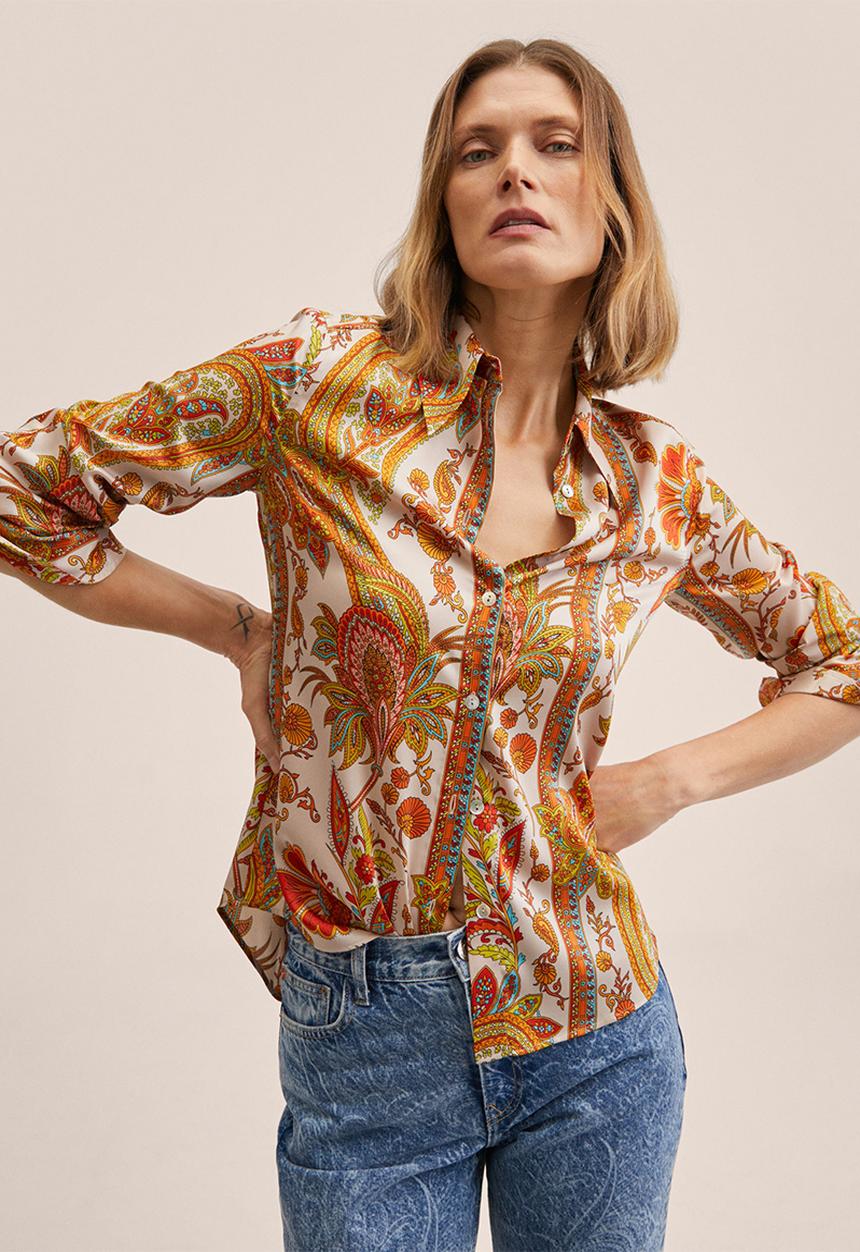 MANGO - Shirt greenny - multi 
