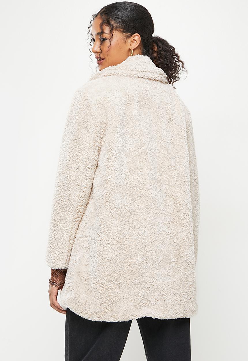 Koton - Teddy long coat - grey