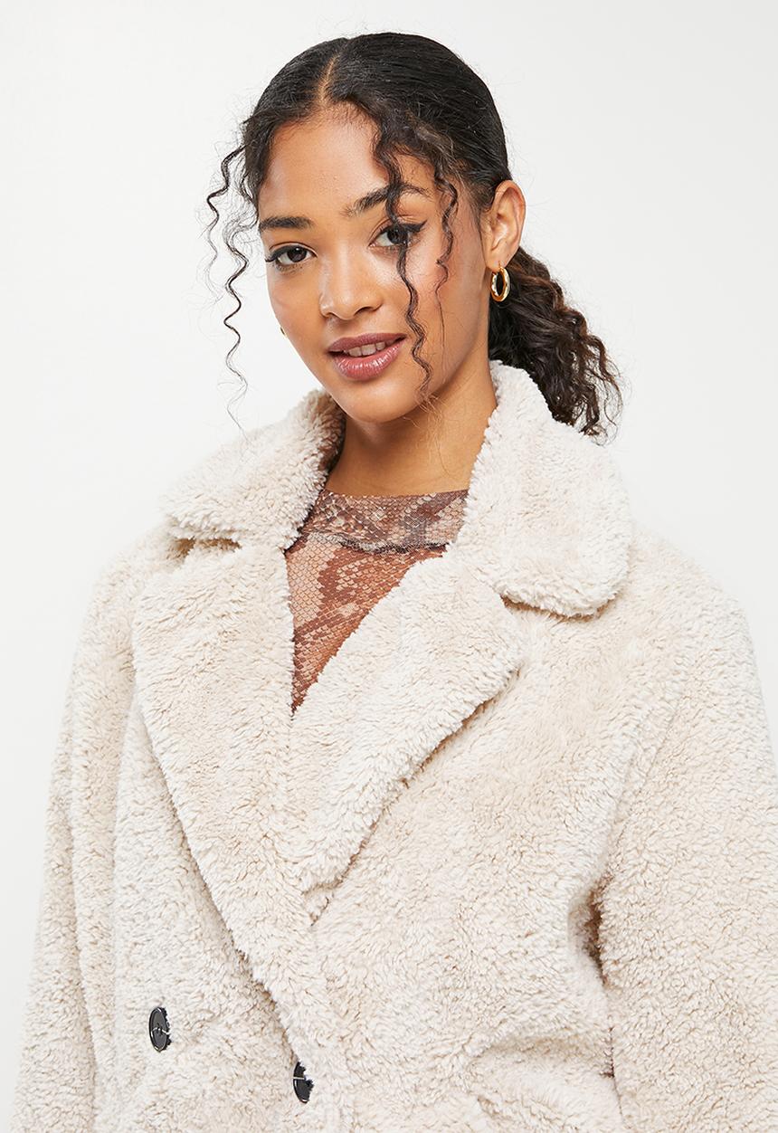 Koton - Teddy long coat - grey