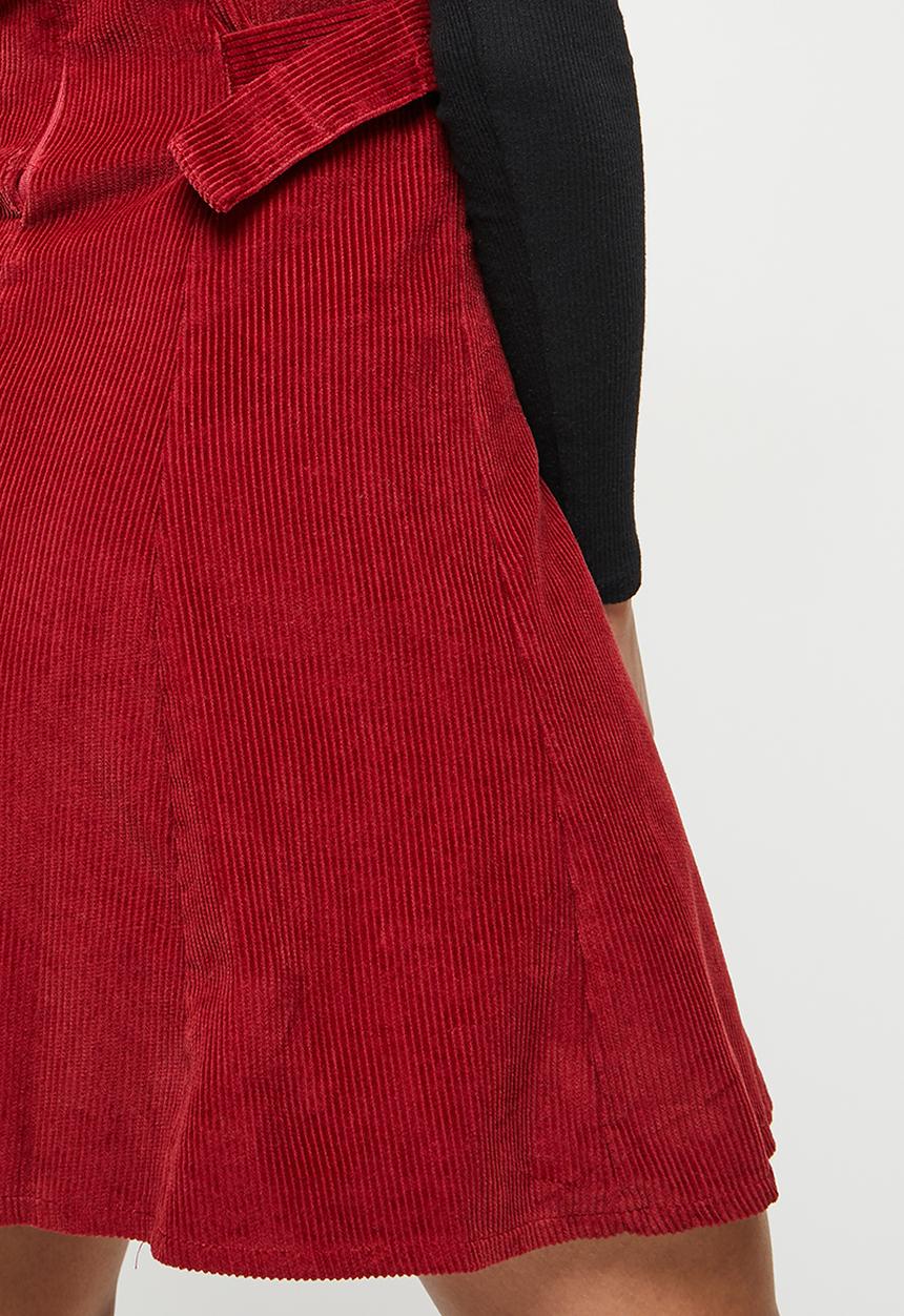 Koton - Sleeveless midi belt detailed dress - burgundy