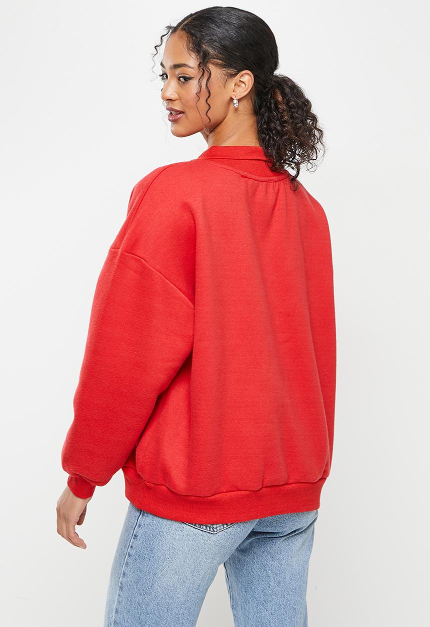 Koton - Crew neck printed sweatshirt - red