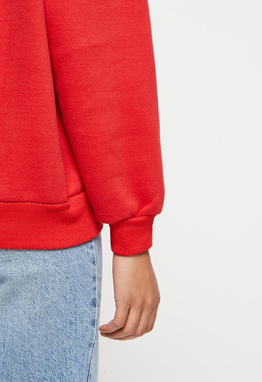 Koton - Crew neck printed sweatshirt - red