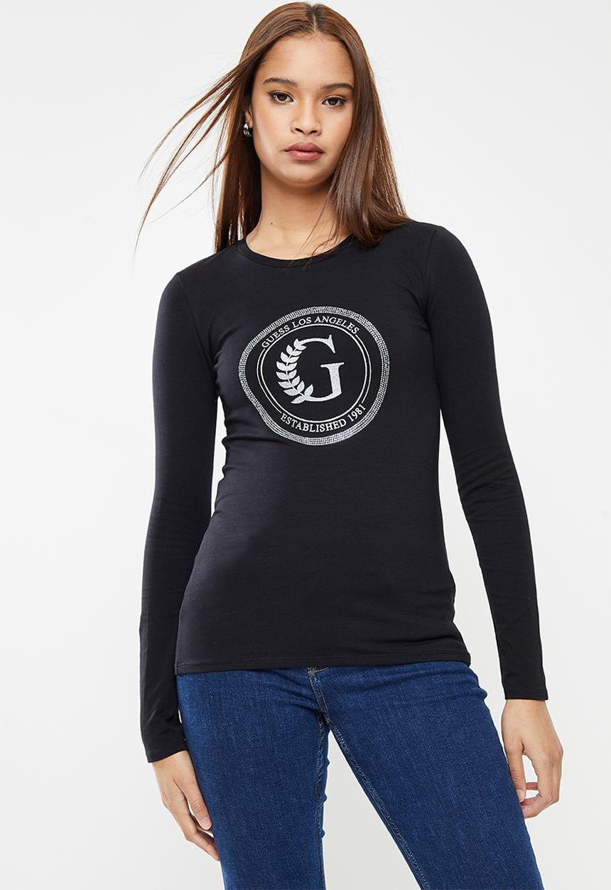 GUESS - Longsleeve logo - jet black