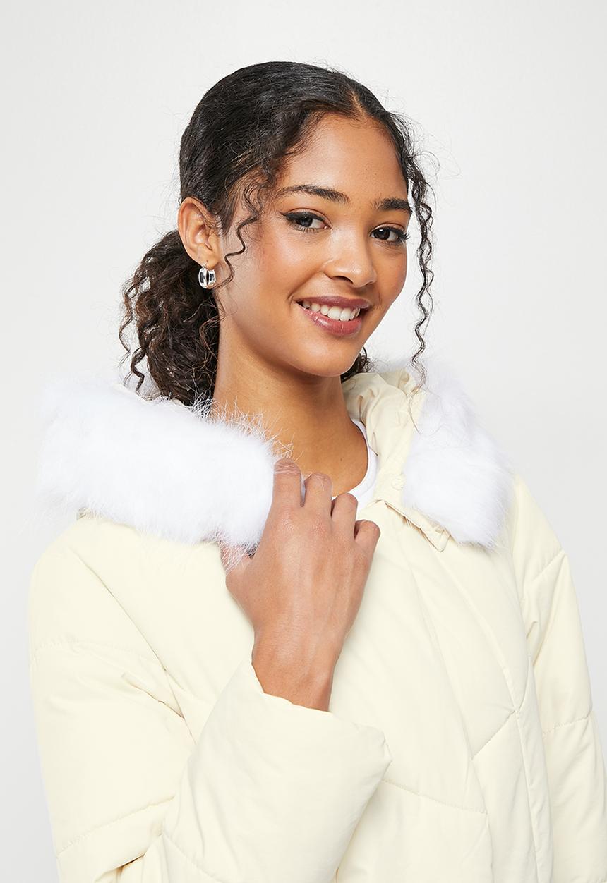 Koton - Faur fux anorak puffer coat - stone