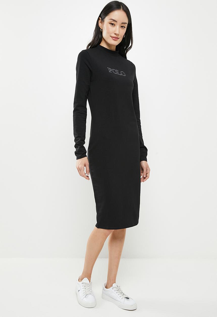 POLO - Women long sleeve sport dress - black