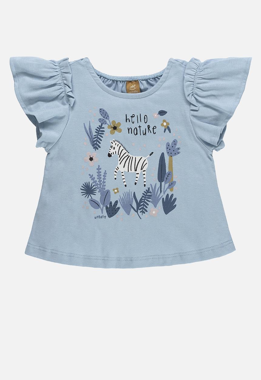 UP Baby - Blouse and linen shorts - blue & beige
