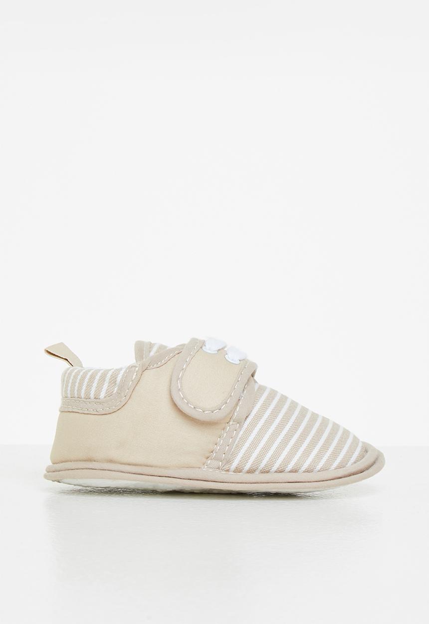 Pop Candy - Boys stripe booties - beige