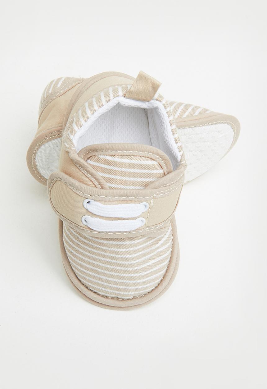 Pop Candy - Boys stripe booties - beige