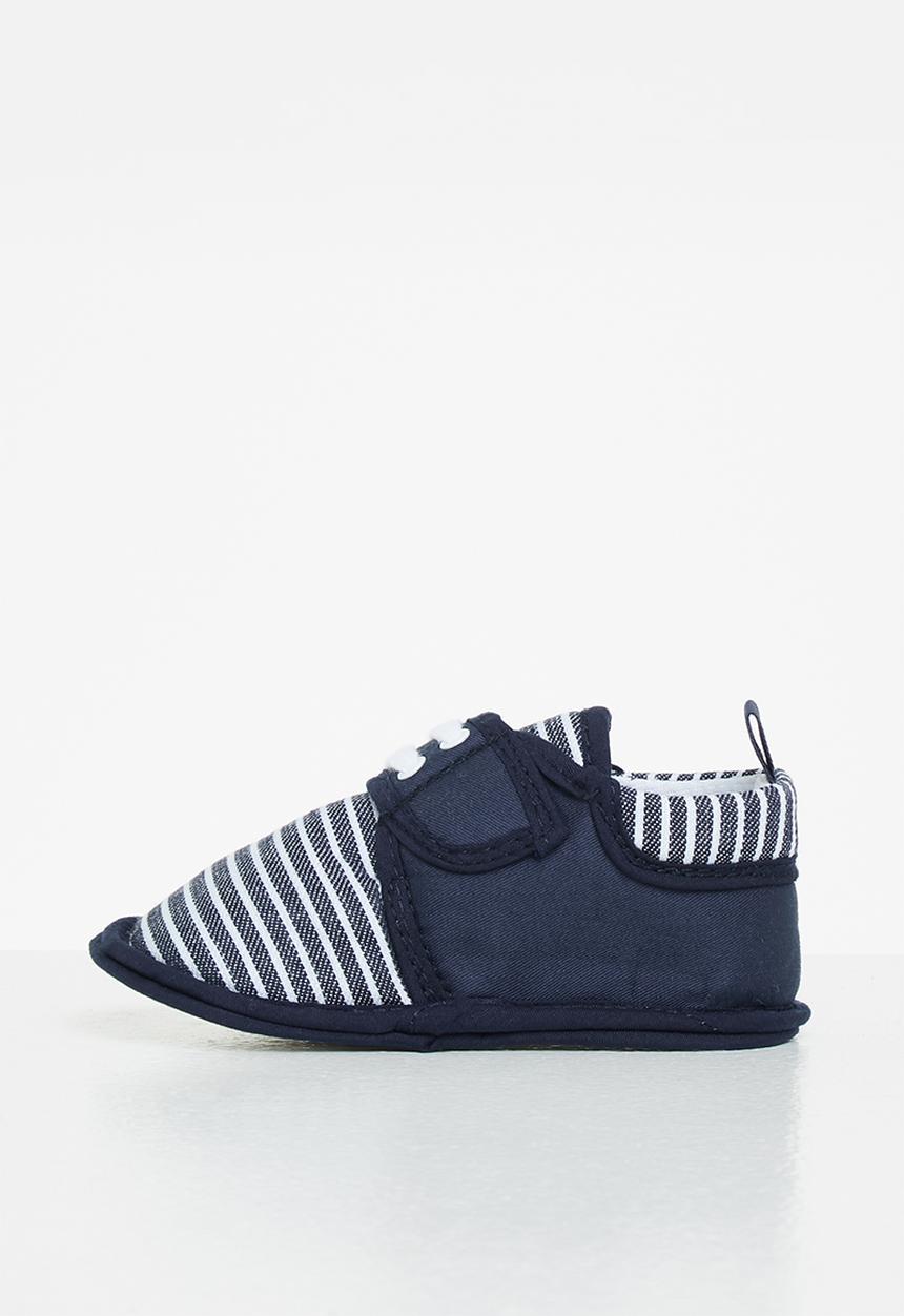 Pop Candy - Boys stripe booties - navy