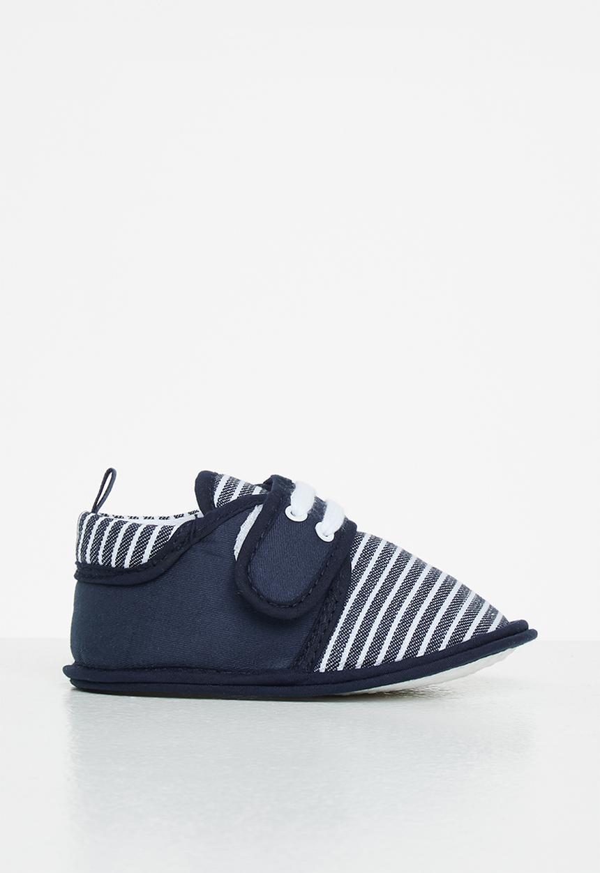 Pop Candy - Boys stripe booties - navy