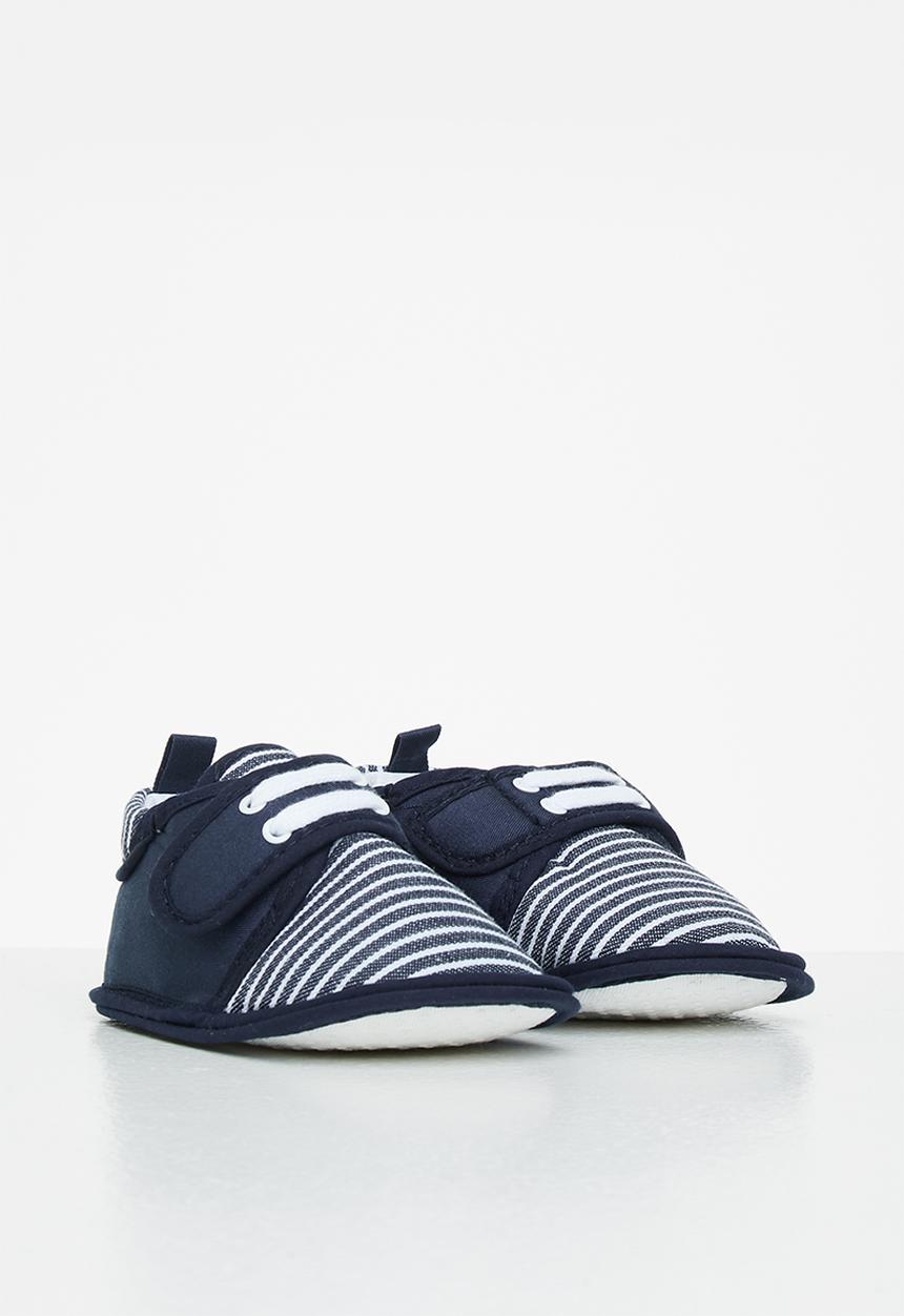 Pop Candy - Boys stripe booties - navy