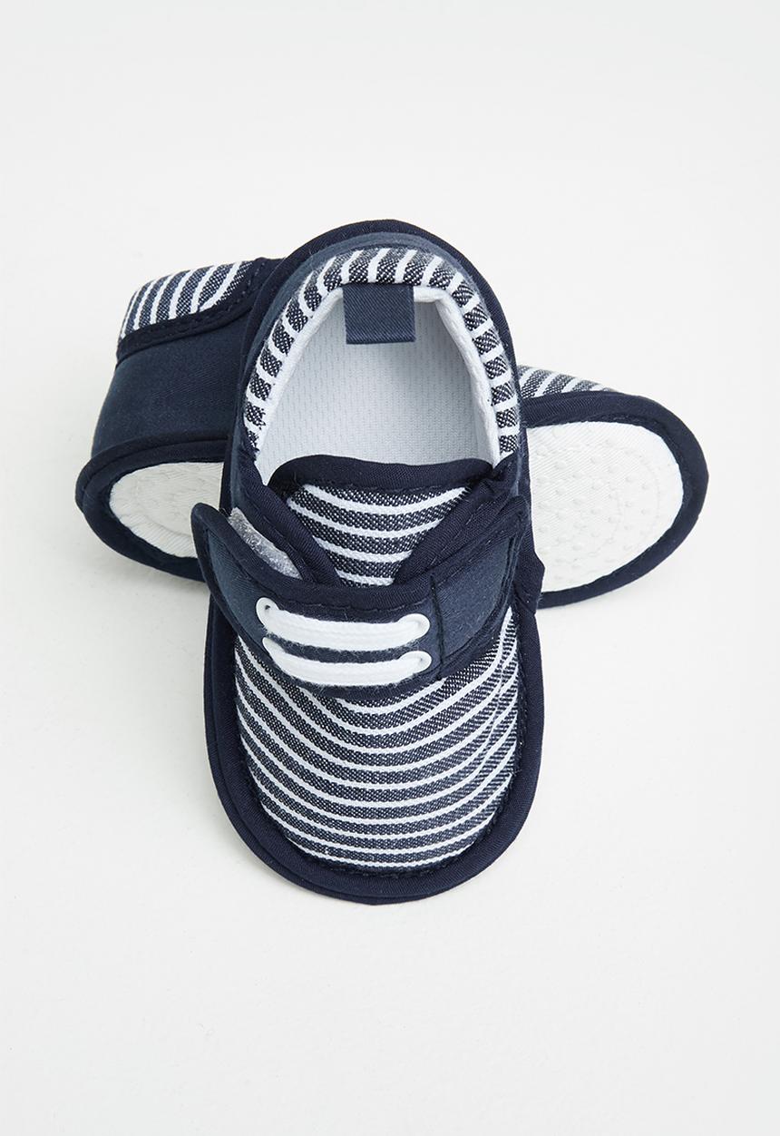 Pop Candy - Boys stripe booties - navy