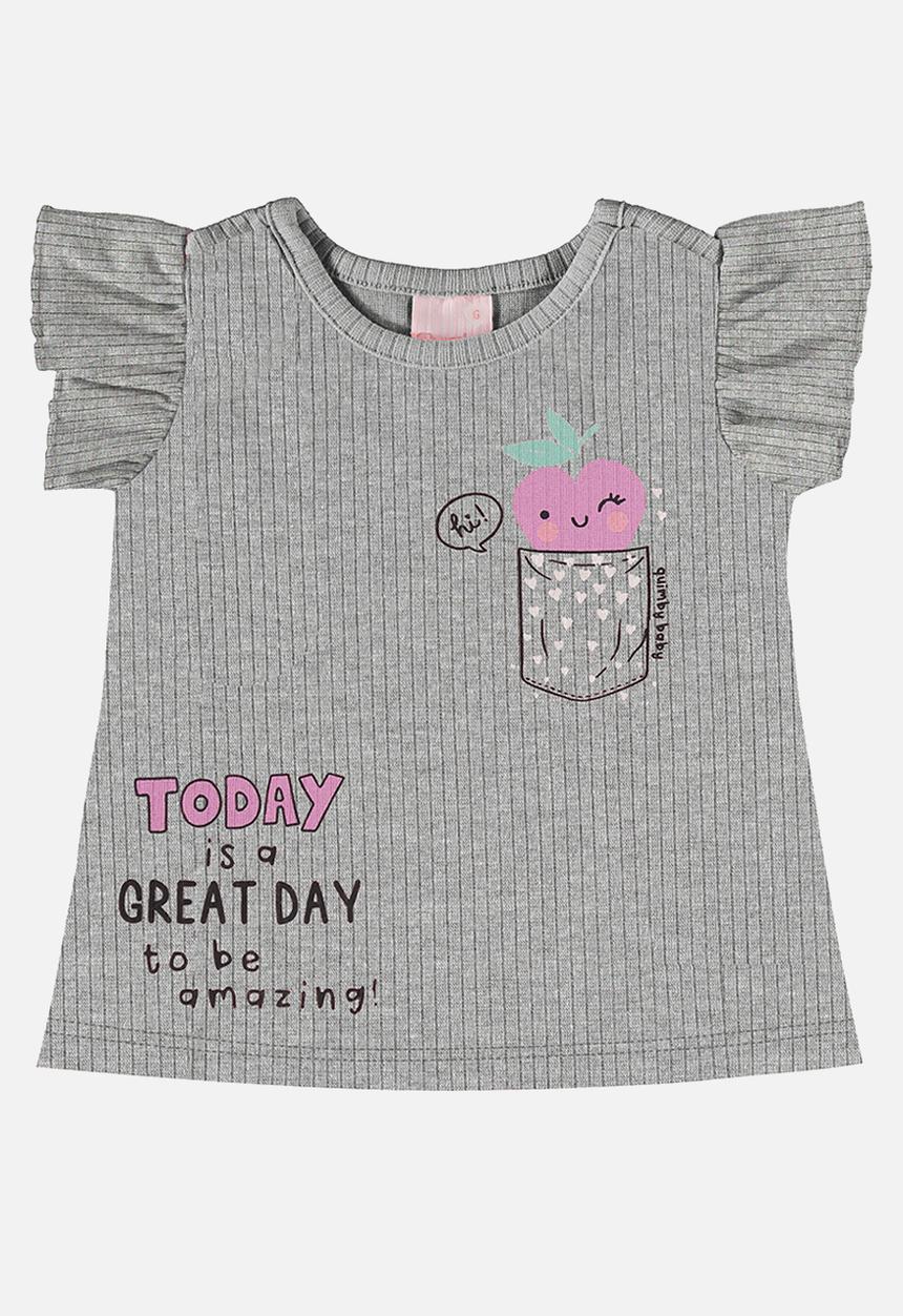 Quimby - Blouse and denim shorts - grey