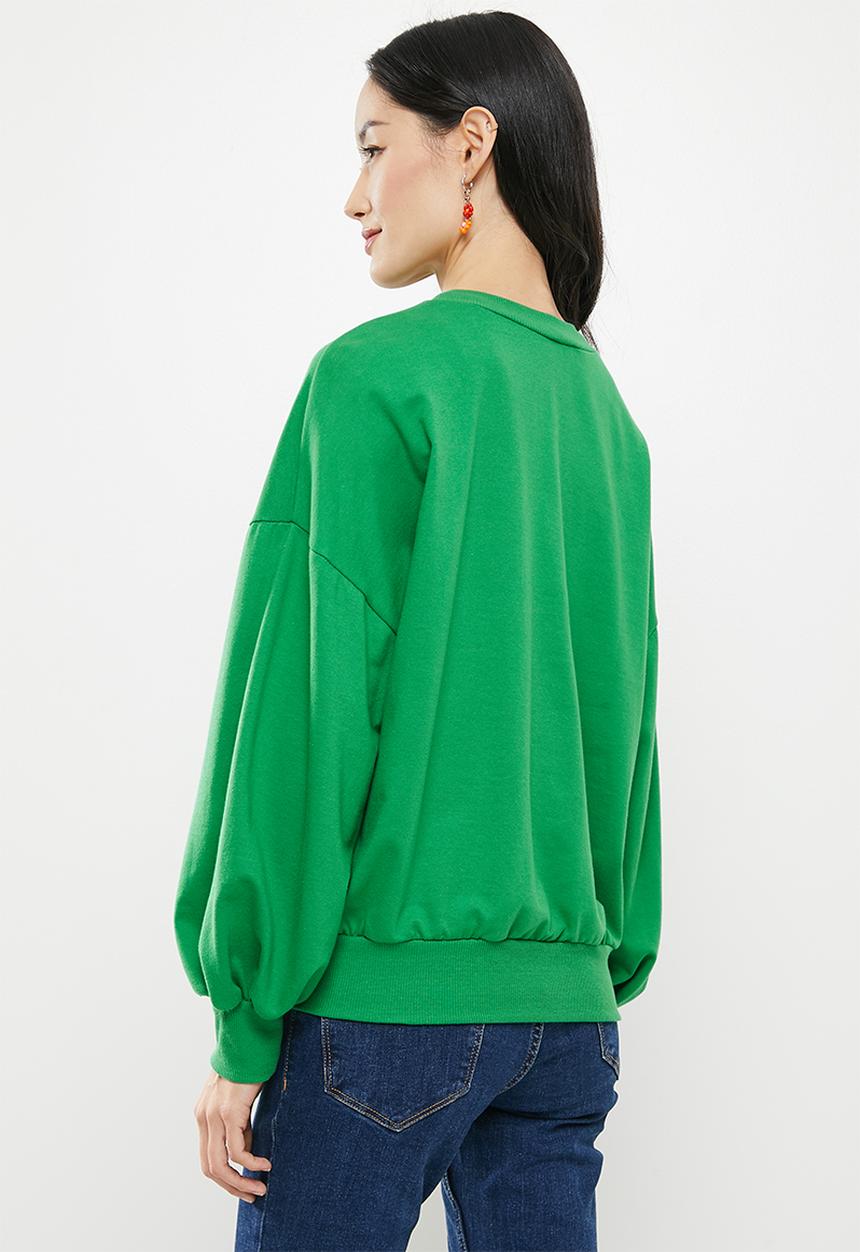Me&B - Flower detail sweatshirt - green