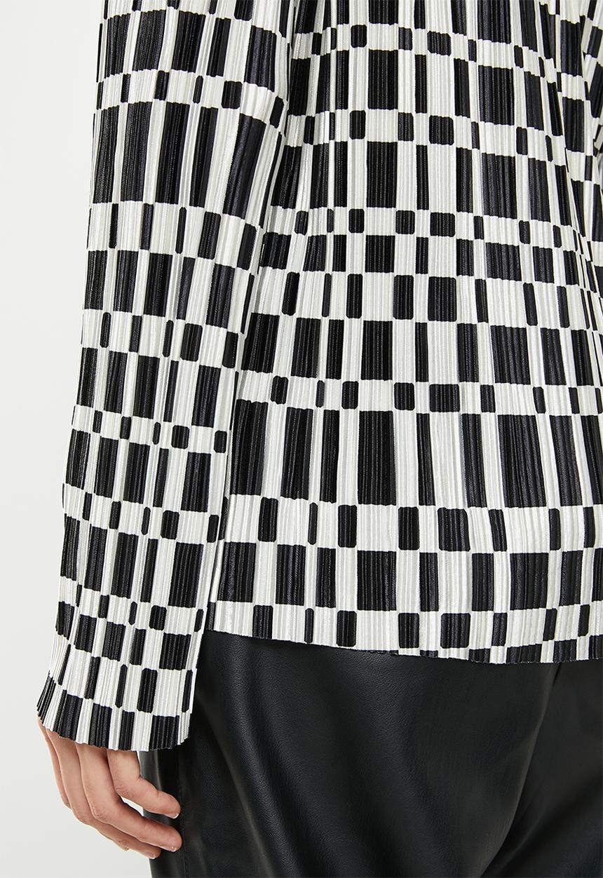 Me&B - Plisse with digital print top - black & white