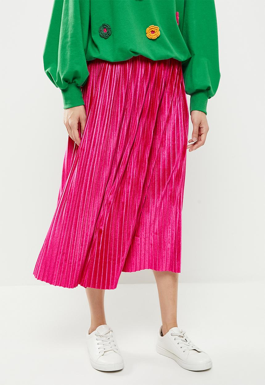 Me&B - Velvet maxi skirt - pink
