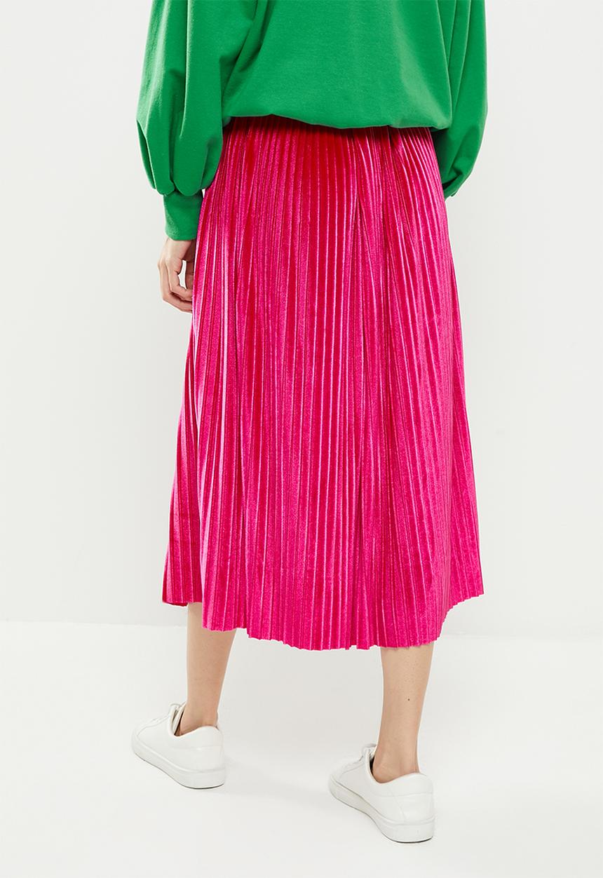 Me&B - Velvet maxi skirt - pink