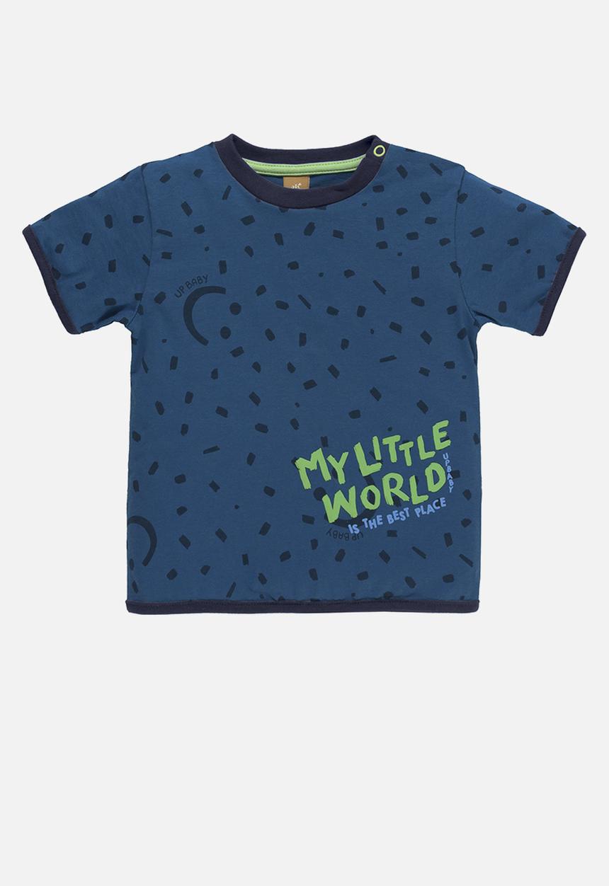 UP Baby - Tee and sweat bermuda - blue & navy