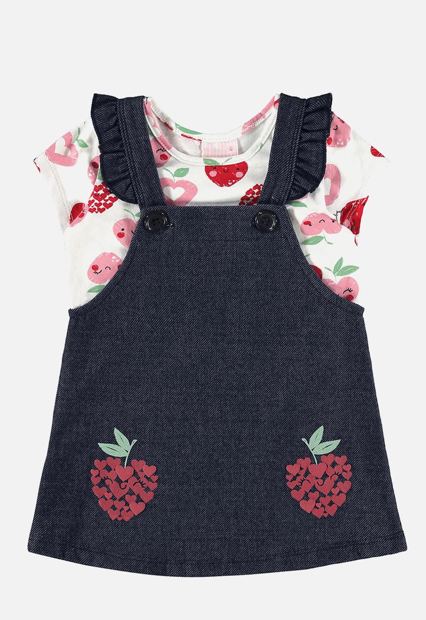 Quimby - Pinafore dress and blouse - white