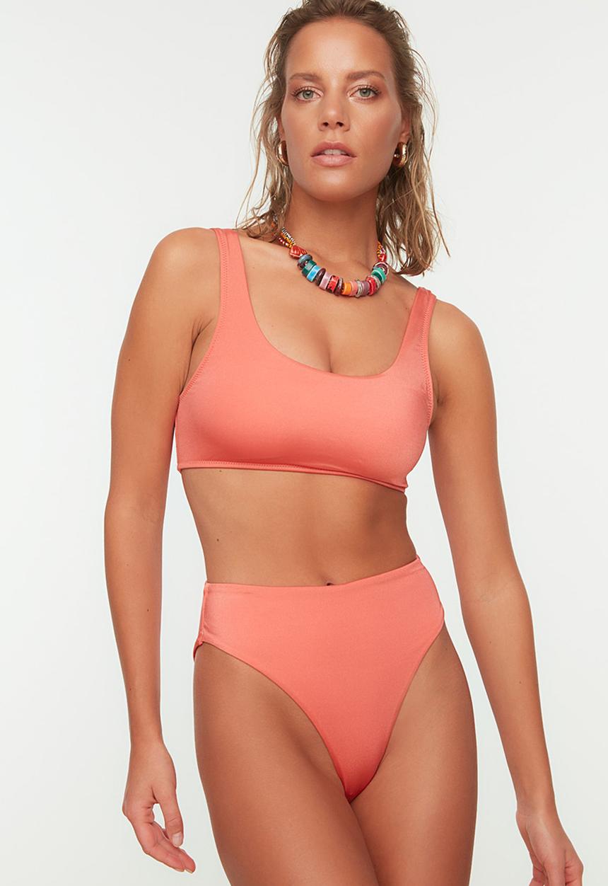 Trendyol - Glitter detailed bikini bottoms - cinnamon