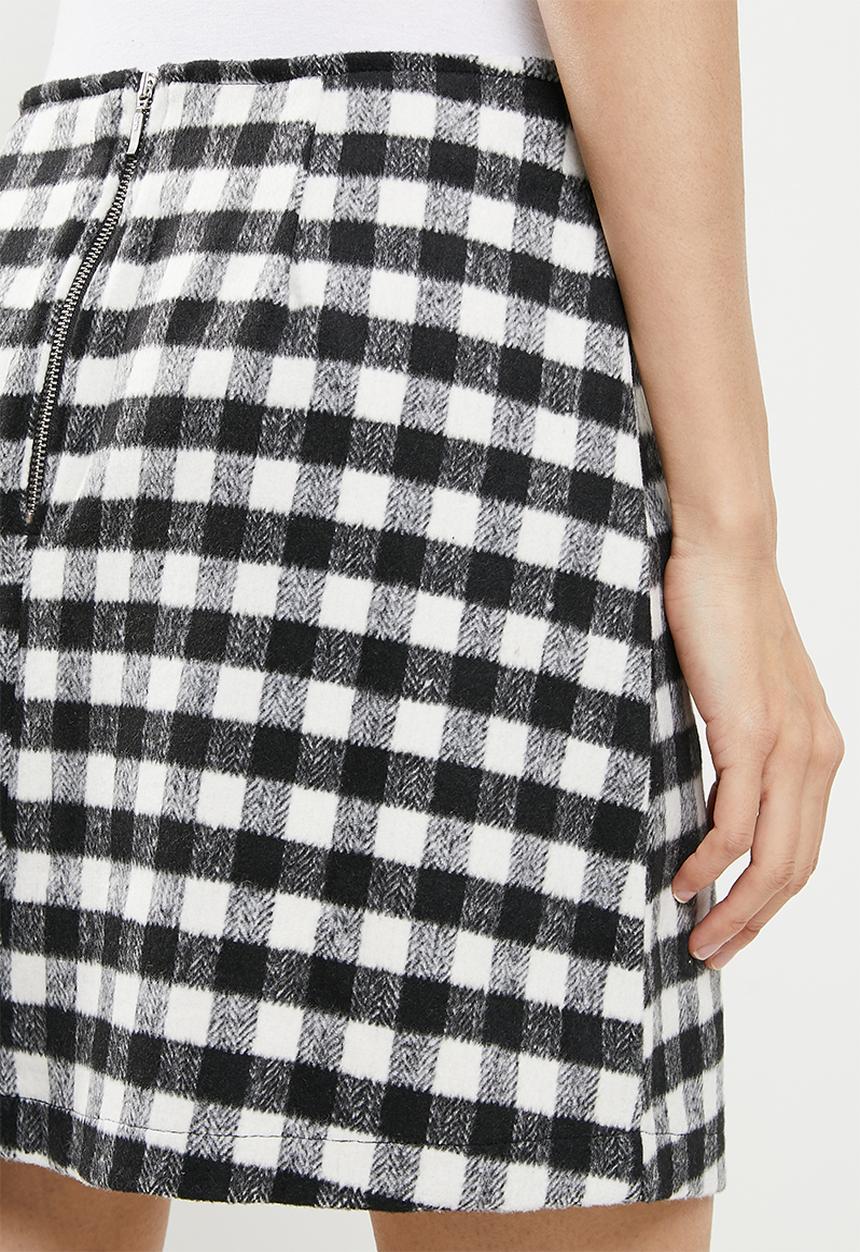 Me&B - Check mini skirt - black & white