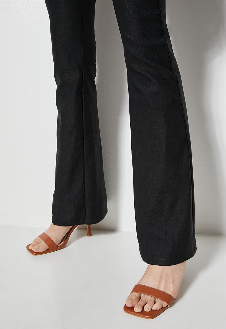 VELVET - Formal pull on kickflare pant - black