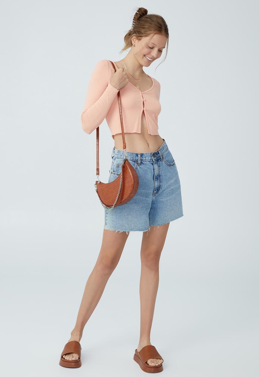 Cotton On - Maggie button up long sleeve cardi - apricot tint
