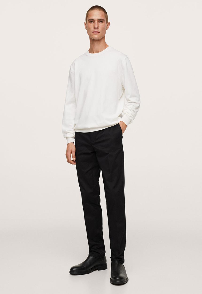 MANGO - Ten crew sweatshirt - white