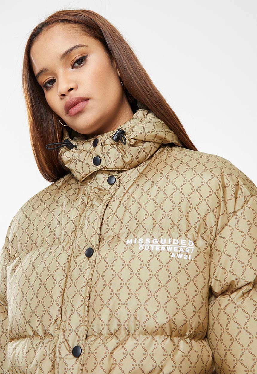 Missguided - Msgd chain print puffer - stone