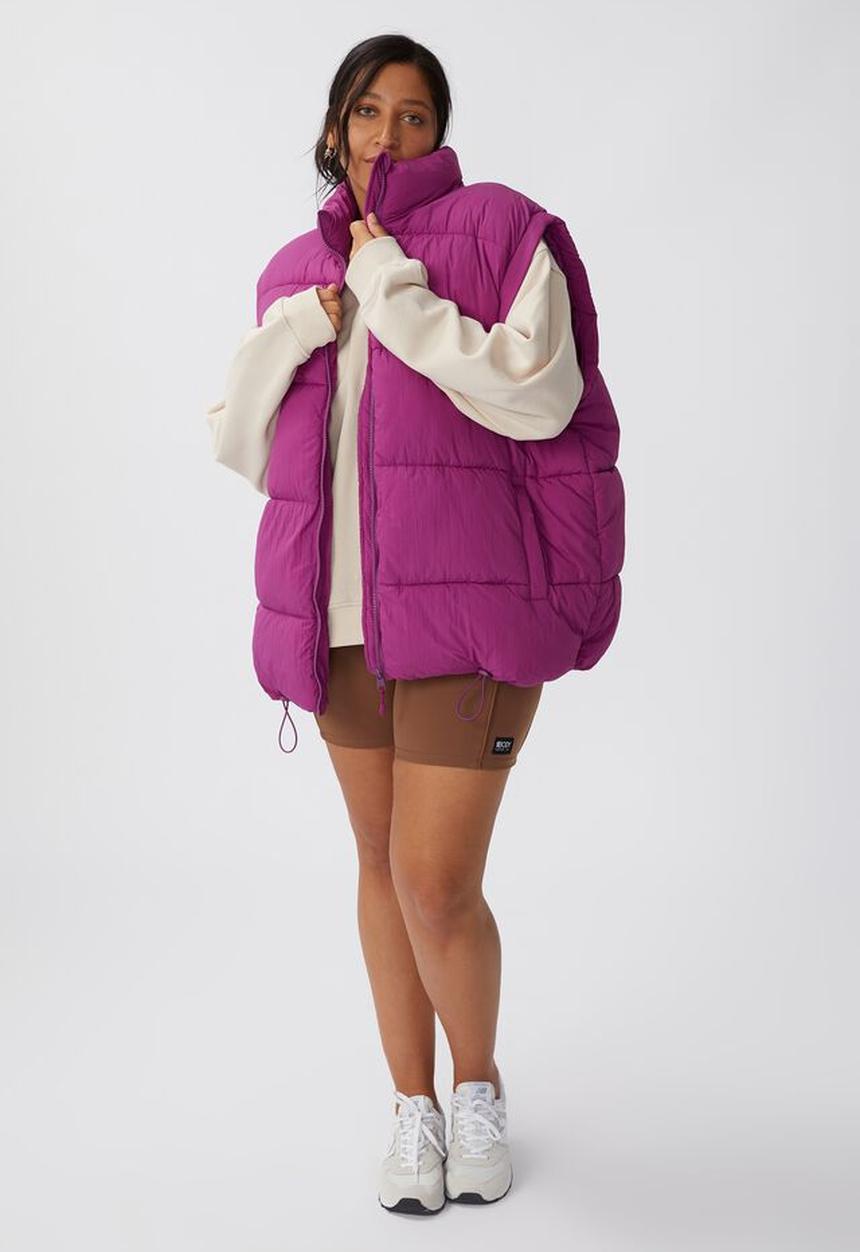 Cotton On - Curve active recycled mother puffer vest - deep orchid