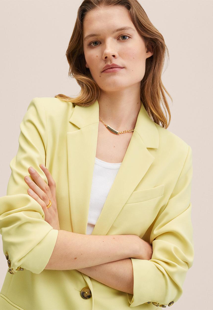 MANGO - Blazer paula - light pastel yellow