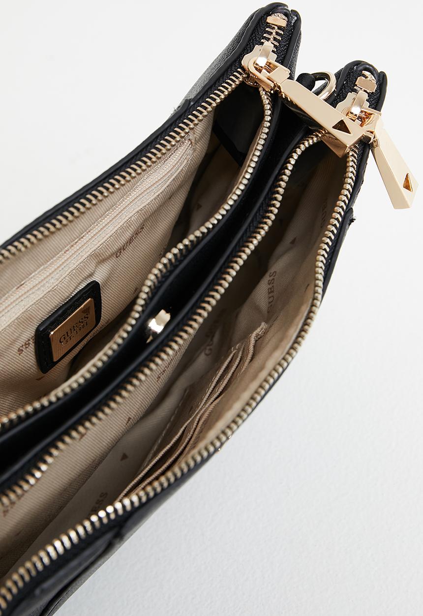 GUESS - Noelle dbl zip crossbody - black