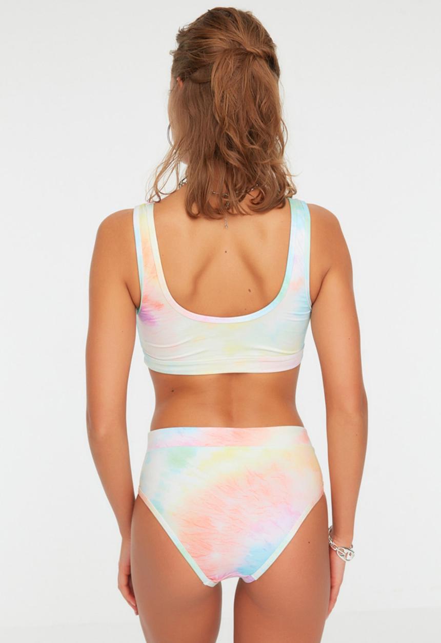 Trendyol - Batik patterned high waist bikini bottom - multi