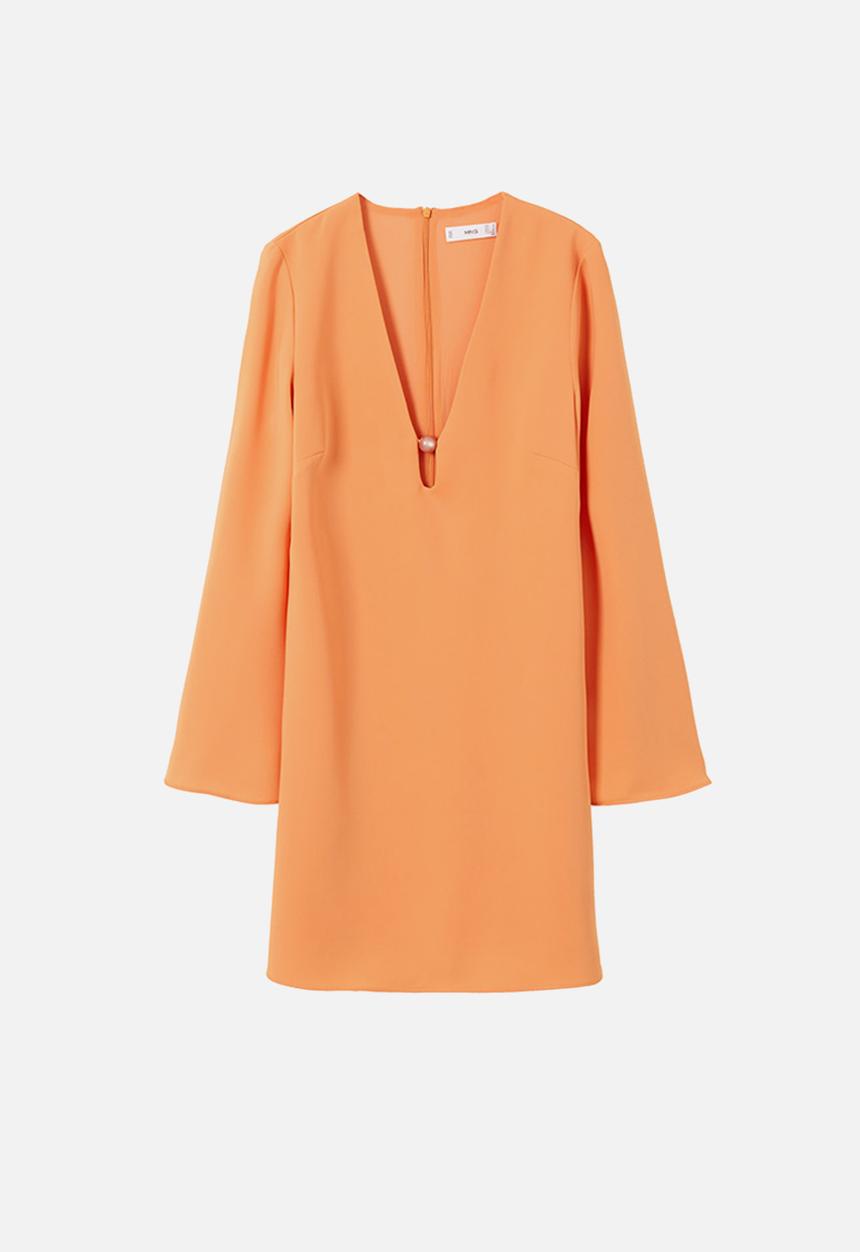MANGO - Dress almond - light pastel orange