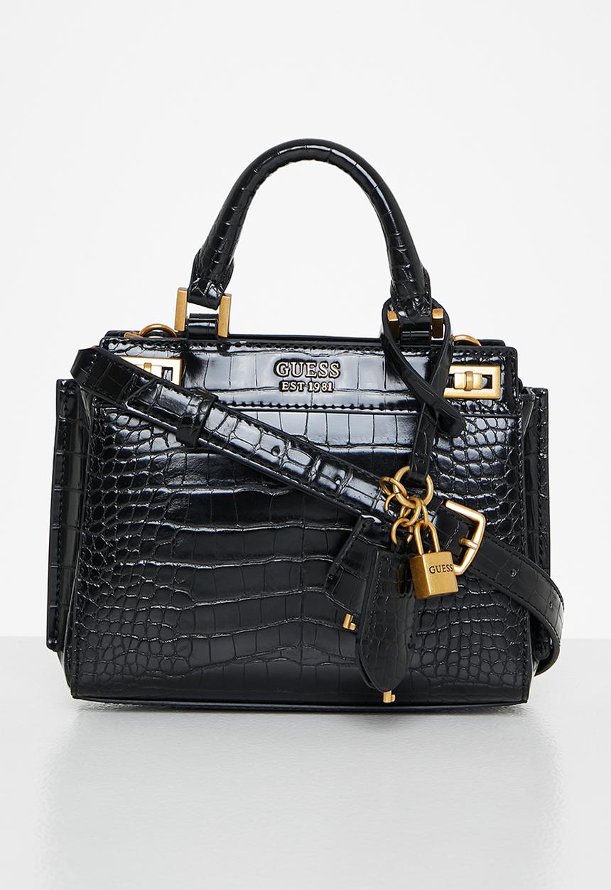 GUESS - Katey croc luxury satchel - black