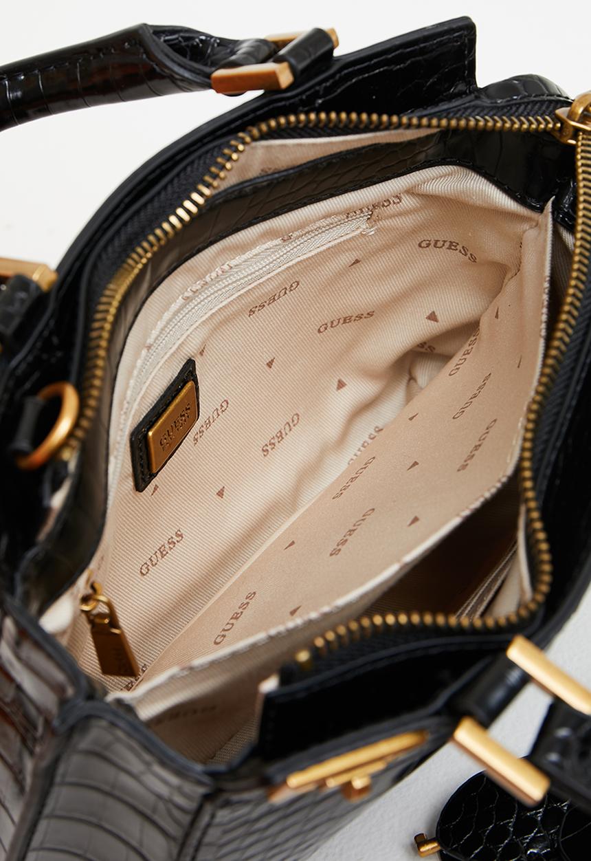GUESS - Katey croc luxury satchel - black