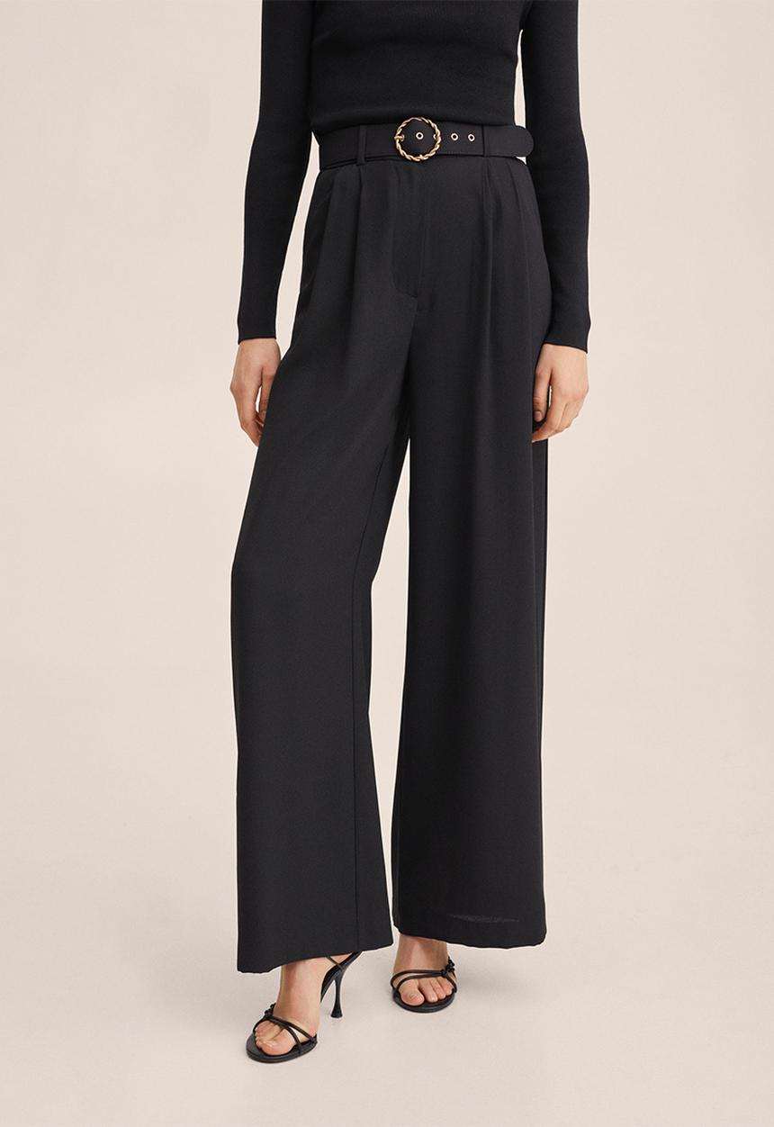 MANGO - Trousers smart - black