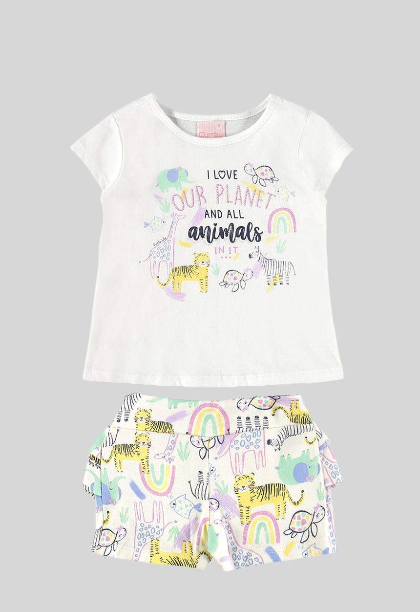 Quimby - T-shirt and shorts set - white